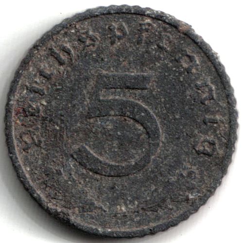 5 Reichs pfennig 1942 A líc
